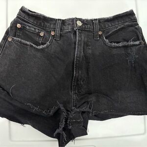 Abercrombie & Fitch Black curve love high rise mom short